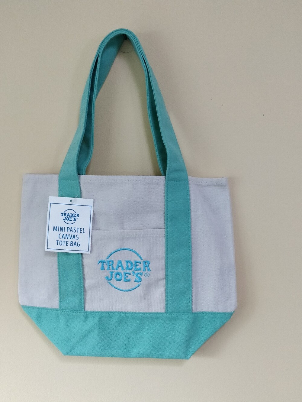 Trader Joe's Mini Pastel Canvas Tote Bag
